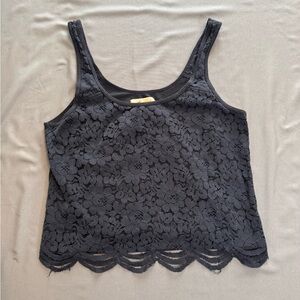 Hollister Blue Lace Overlay Tank